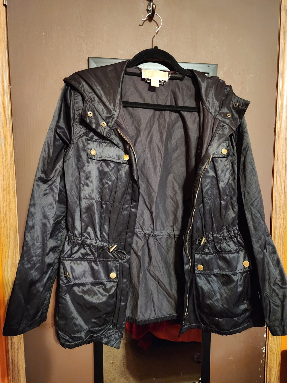 micheal kors size small  Black Hooded  Jacket with Drawstring Waist